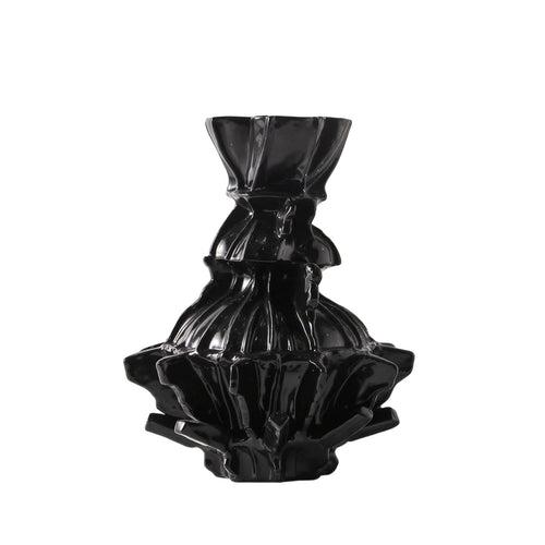 Sculptural Vase Modern Flower Holder Glossy for Entryway