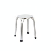 Compact Stainless Steel Stool Minimalist Stackable Stool Long-Lasting Furniture Non-Slip for Kitchen, Shop