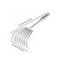 Stainless Steel Clam Rake Sharp Tines Digging Tool Easy to Clean Beachcombing Hand Rake for Beachcombers, Seaside