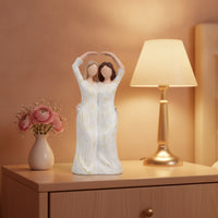 Faceless Female Figurine with Gold Accents Elegant Tabletop Figurine Modern Resin Sculpture Abstract for Women, Collectors, Shelf, Desk, Bedroom
