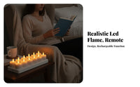 12 Pieces LED Tea Lights with Remote | Warm White, Tea Light Candles with Charging Base, Flickering, for Home Decor