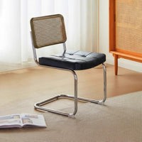 Cantilever Woven-Spine Chair Retro Design Seating Furniture Versatile Business-Grade Grade for Cafe Owners, Adults, Home Office