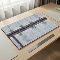 Wooden Airport Apron Display Board Rectangular Model Runway Platform Flat for Desk, Shelf