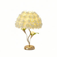 Flower Table Lamp Usb-Powered Table Lamp with Cloth Lampshade Decorative