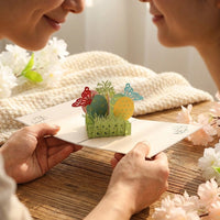 3D Easter Greeting Card Handmade Butterflies Design Easter Card Papercraft Creative Gift for Birthday DIY Easter Holiday Crafts