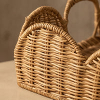Rattan Tray with Handles Wicker Tray Sturdy for Coffee Table, Vanity