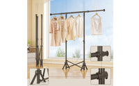 No-Assembly Clothes Drying Rack with Wheels Space-Saving Clothes Drying Rack with Casters Extendable Furniture Rolling for Balcony, Small Apartments, Bedroom