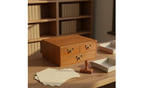 Hardwood Wood Desktop Organizer Space-Saving 3-Drawer Storage Box 3-Drawer Wooden Organizer Retro Design Vintage Desktop Storage