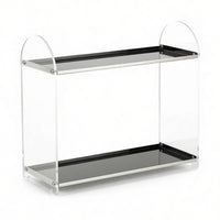 Two-Tier Rack with Transparent Panels Clear Countertop Organizer for Coffee Bar