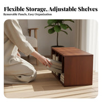 Glass Door Hutch Vintage Design bookshelf for Home Office, Bedroom, Collectors