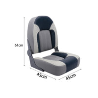 Marine Driver Seat Contrast Stitching Folding Boat Seat Rustproof Hinges