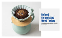 Ceramic Coffee Dripper Set, Cone Strainer, Folded Design, Sharing Pot, Home Use