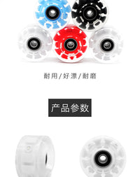 厂家现货双排轮滑鞋发光轮四轮旱冰鞋闪光轮子溜冰鞋轱辘四个一盒