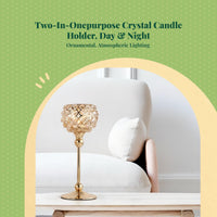 Crystal Candle Holder French Style Glass Tealight Decor