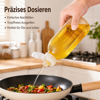 Oil Sprayer Set, Thick-Walled & Heat-Resistant Oil Dispenser Bottles, Leak-Proof Oil and Vinegar Containers for Camping, BBQ, Travel, Picnics, Car