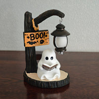 Cute Ghost Reading Lantern Halloween Warm Light Night Light