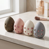 Silicone Beauty Blender and Brush Holder with Cleaning Pad, Portable Dustproof Breathable Makeup Sponge Organizer