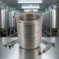 120 Ft Cooling Coil with Fittings 3/8 Inch Beer Cooling Coil Chiller Food Grade for Homebrewers, Keg Owners, Homebrewing
