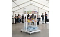 Mobile Snack Display Stand Large Capacity Multi-Layer Floor Standing Shelf Heavy Duty Metal Basket Shelving Unit for Shop Owners, Supermarket, Bedroom