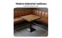 High-Density Foam Cushion Industrial Design Booth Sofa Solid Wood Tabletop Bar Booth Seating Cafe Lounge Furniture Set for Restaurant Owners, Interior Designers, Hotel Lobby