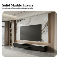 TV Cabinet Sintered Stone Top Electric Lift TV Cabinet Minimalist Design Automated Display Console for Home Theater