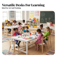 Kindergarten Training Table Thickened Tabletop Kids Activity Table Rounded Corners Children's Furniture for Students, Childcare Facility, Playroom