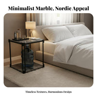 Square Accent Table Nordic design Nightstand Space-Saving for Bedroom, Homeowners