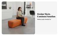 Modern design Backless Wave Bench dense padding Upholstered Office Bench Easy to Clean Upholstery Waiting Room Seat Sturdy Construction for Customers, Visitors, Patients, Salon, Lobby