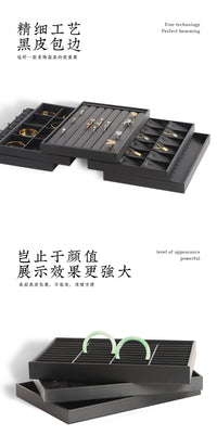 首饰架饰品展示盘珠宝店道具盘陈列收纳项链手镯展示柜皮饰品架