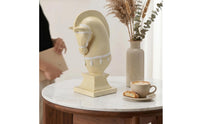 Horse Statue with Pedestal Base Tabletop Sculpture with Pedestal for Living Room