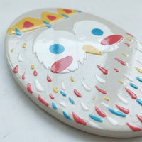 Easter Ceramic Coaster Printed Spring Drink Coaster Mat Defends Furniture Oval Heat-Insulating Placemat for Families, Adults, Kitchen, Parties, Office