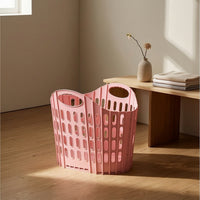 Laundry Basket Foldable Clothes Basket Laundry Hamper Plastic Ventilated for Bathroom, Dorm Room