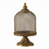 Decorative Pedestal Candle Holder Ornate Top Vintage Candle Holder for Desktop