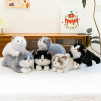 Realistic Plush Cat Toy with Music, Bib, Interactive Toy for Kids