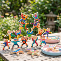 10 Pieces Wooden Balancing Game Educational Wooden Balancing Toy Interactive Educational for Children, Playroom, Classroom