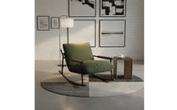Wide Seat Cushioned Lounge Rocker Ergonomic Design Modern Rocking Chair Year-Round Use Metal Frame Rocking Chair Luxurious Cushion for Adults, Balcony, Living Room, Bedroom