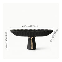 Pedestal Tray Decorative Fruit Bowl with Pedestal Textured Footed Bowl for Simplicity Lovers, Entryway