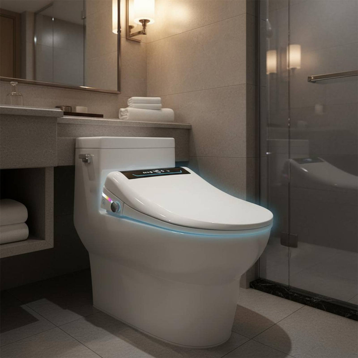 Instant Heating Smart Toilet Seat Wireless Control Electric Bidet Seat Nozzle Cleaning Auto Open Close Toilet Deodorizing for Home
