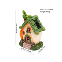 Carrot Cottage Ornament Hand Painted Solar Fairy House Waterproof for Yard, Kids