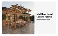 Freestanding Wooden Pergola Weather-Resistant Antique Design Garden Arbor Easy Assembly Garden Grape Trellis for Gardeners, Courtyard