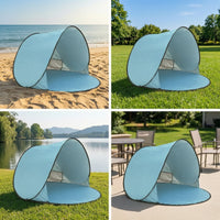 Beach Tent with Carrying Bag Compact Spring-up Beachside Tent Easy Setup Sun Cover for Beachgoers, Fishing
