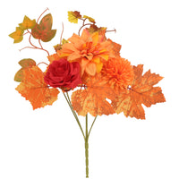 Artificial Maple Leaf Bunch with Sunflowers for Autumn Thanksgiving Decor