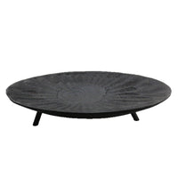 Wabi-Sabi Retro New Chinese Style Oval Three-Legged Tray Solid Wood Fruit Tray Decorative Tray