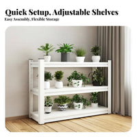 Space-Saving Multi-Tier Adjustable Shelf High Capacity Multi-Tier Freestanding Rack Customizable Design Plant Stand Sturdy Frame for Gardeners, Apartment Dwellers, Homeowners, Balcony, Living Room, Kitchen, Garden