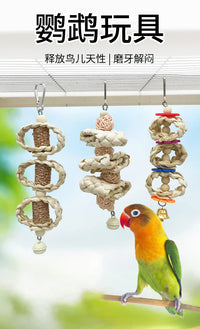 Parrot Toy Hanging Corn Husk String for Beak Grinding