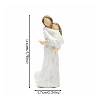 Mother Daughter Figurine Heartwarming Design Sentimental Resin Sculpture