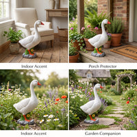 Outdoor Garden Goose Statue Weather Resistant Goose Garden Statue Weatherproof Decor Long-Lasting for Gardeners, Homeowners, Yard, Patio, Entryway