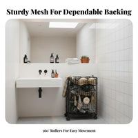 2-Basket Rolling Shelf Space-Saving Storage Trolley Multi-Tier for Laundry Room