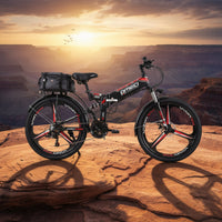 Electric Mountain Bike Foldable Mountain Bike Disc Brakes Power Assist Assist Electric Bike for Rough Terrain, Outdoor, Travel