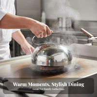 Anti Stainless Steel Steak Cover Long-Lasting Steak Basting Cover Easy to Clean for Home Cooks, Chefs, Hotels, Kitchen, Outdoor Cooking